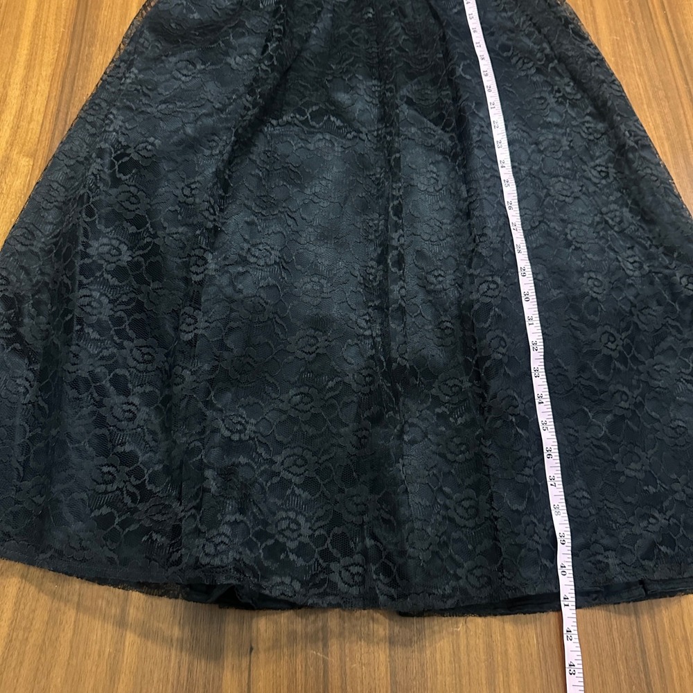 Gunne‎ Sax Y2K VTG Black Lace Gothic Corset Style Strapless Formal Dress Size 9 - Picture 11 of 16